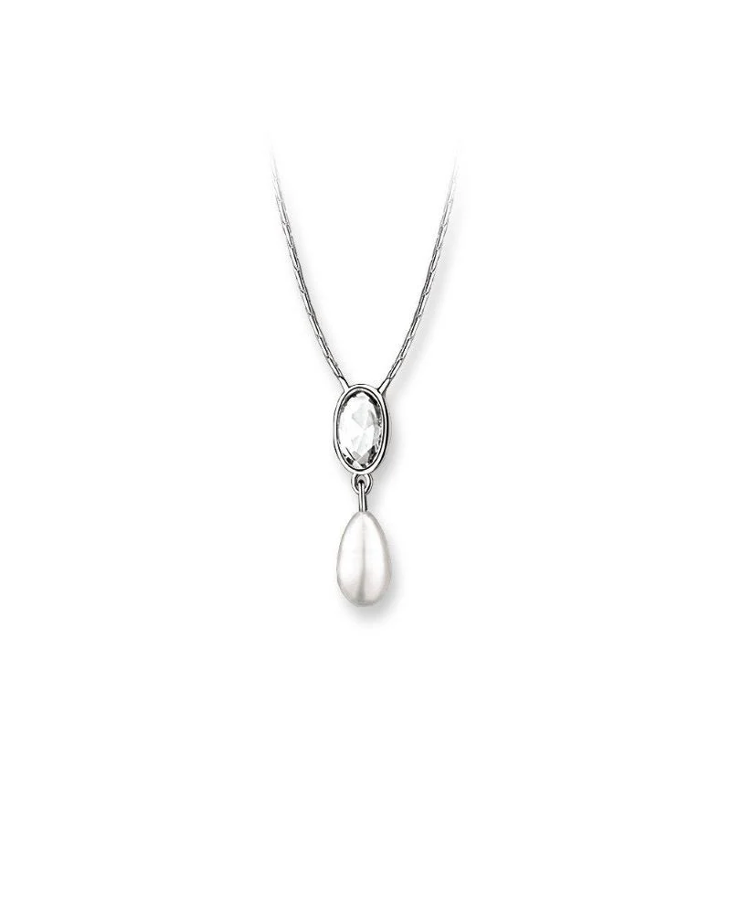 Newbridge Silverware Grace Kelly Pearl Drop Pendant with Clear Stone