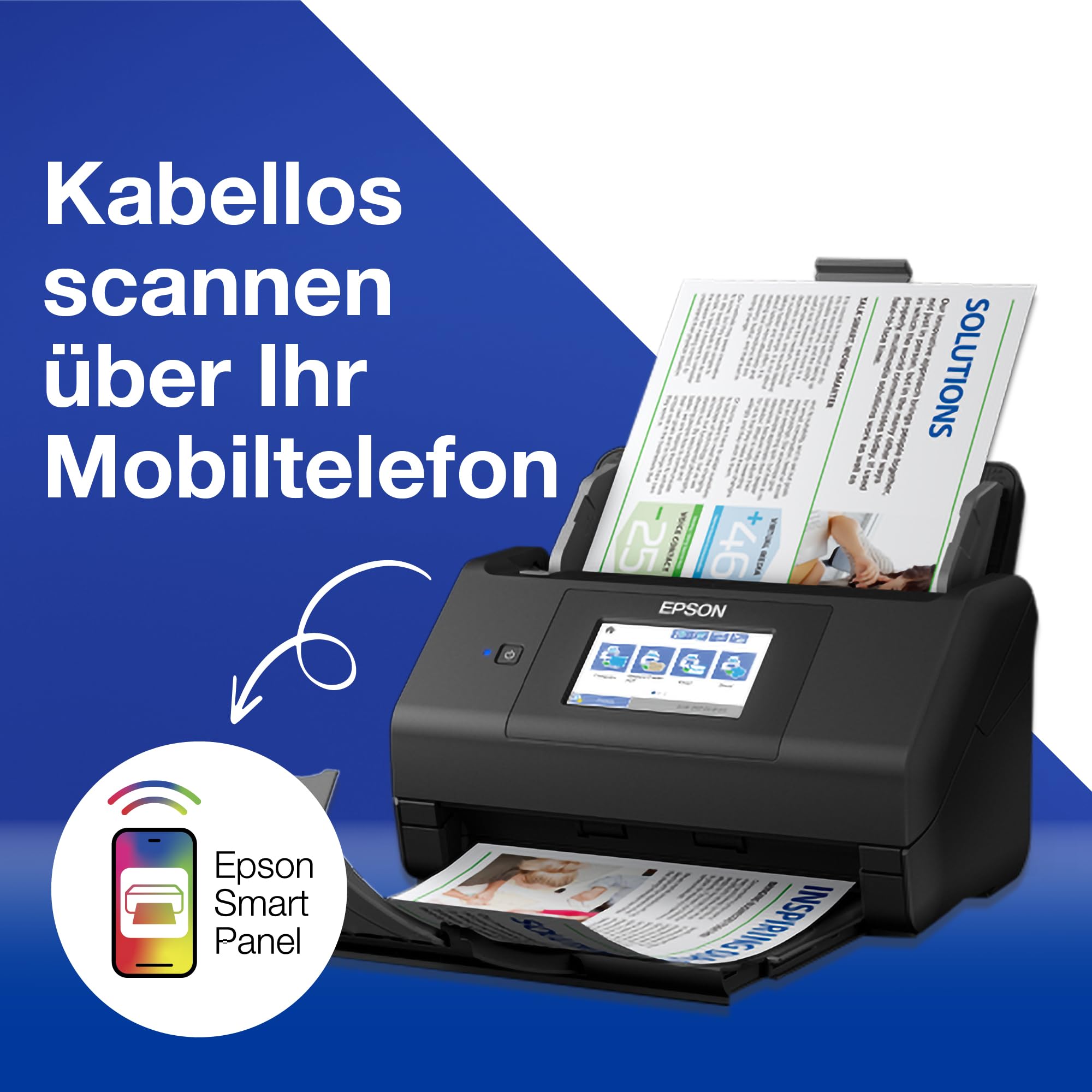 Dokumentenscanner ES-580W DIN A4 WLAN USB Duplex 35 Seiten/min 70 Bilder/min 100-Blatt-ADF 600 dpi Wi-Fi Direct