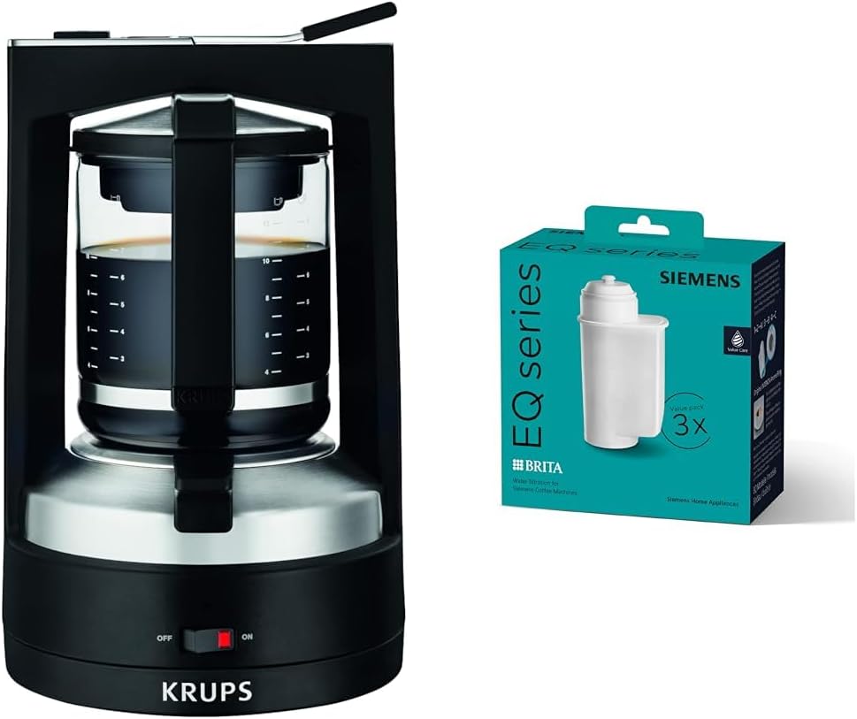 Krups KM4689 Filterkaffeemaschine T8 | 850 Watt | Automatische Abschaltung | 8-12 Tassen | Beleuchteter Ein-/ Ausschalter | Schwarz