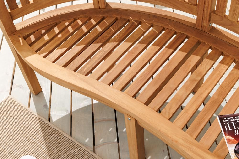 riess-ambiente.de Massive Gartenbank XXL Empire Teak 150cm Natur Teakholz