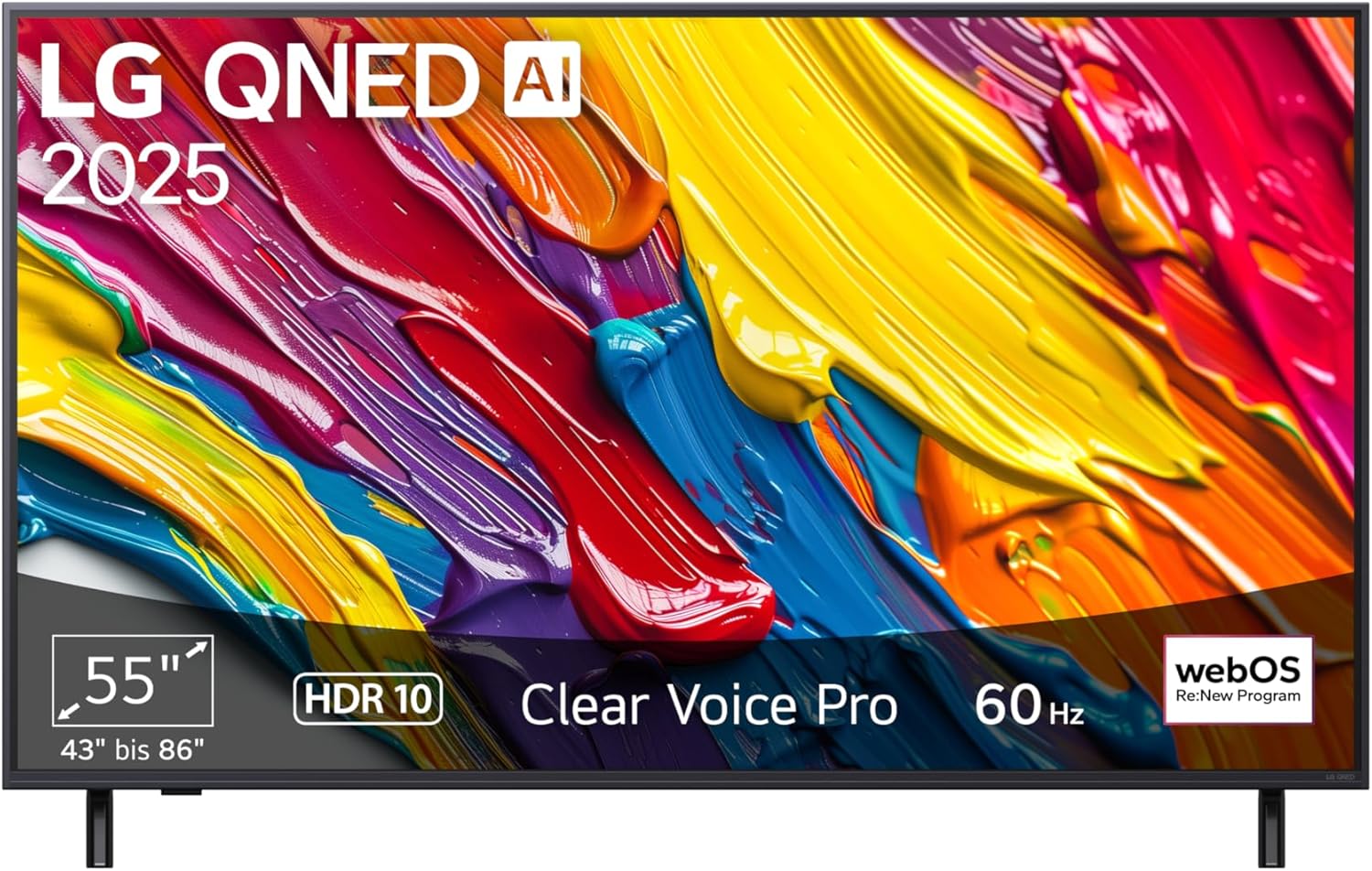 LG 55QNED82A6B TV 55 Zoll (139 cm) 4K QNED AI TV (α7 Gen8 4K AI Prozessor, webOS 25, 60Hz) [Modelljahr 2025]