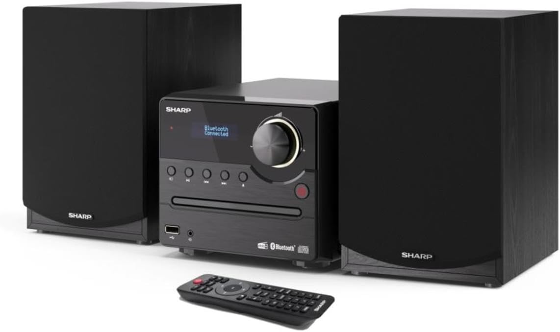 SHARP XL-B517D (BK) Stereo Sound System (45 Watts, Digital Radio with DAB+ and FM Tuner, Bluetooth) Black