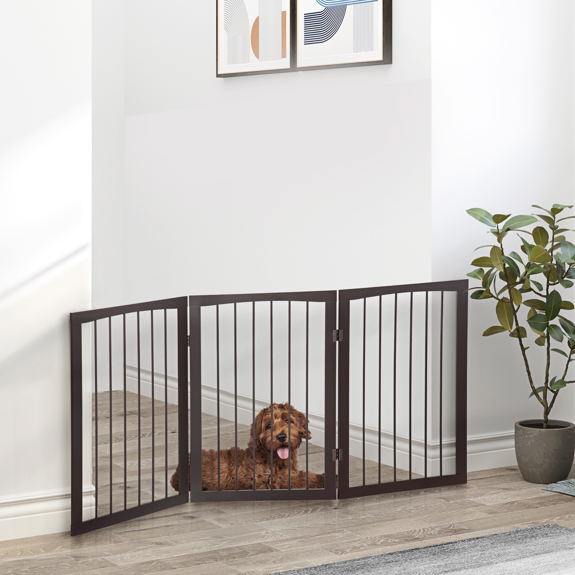 PawHut Modulare faltbare Sicherheitsbarriere 160L x 76H cm MDF