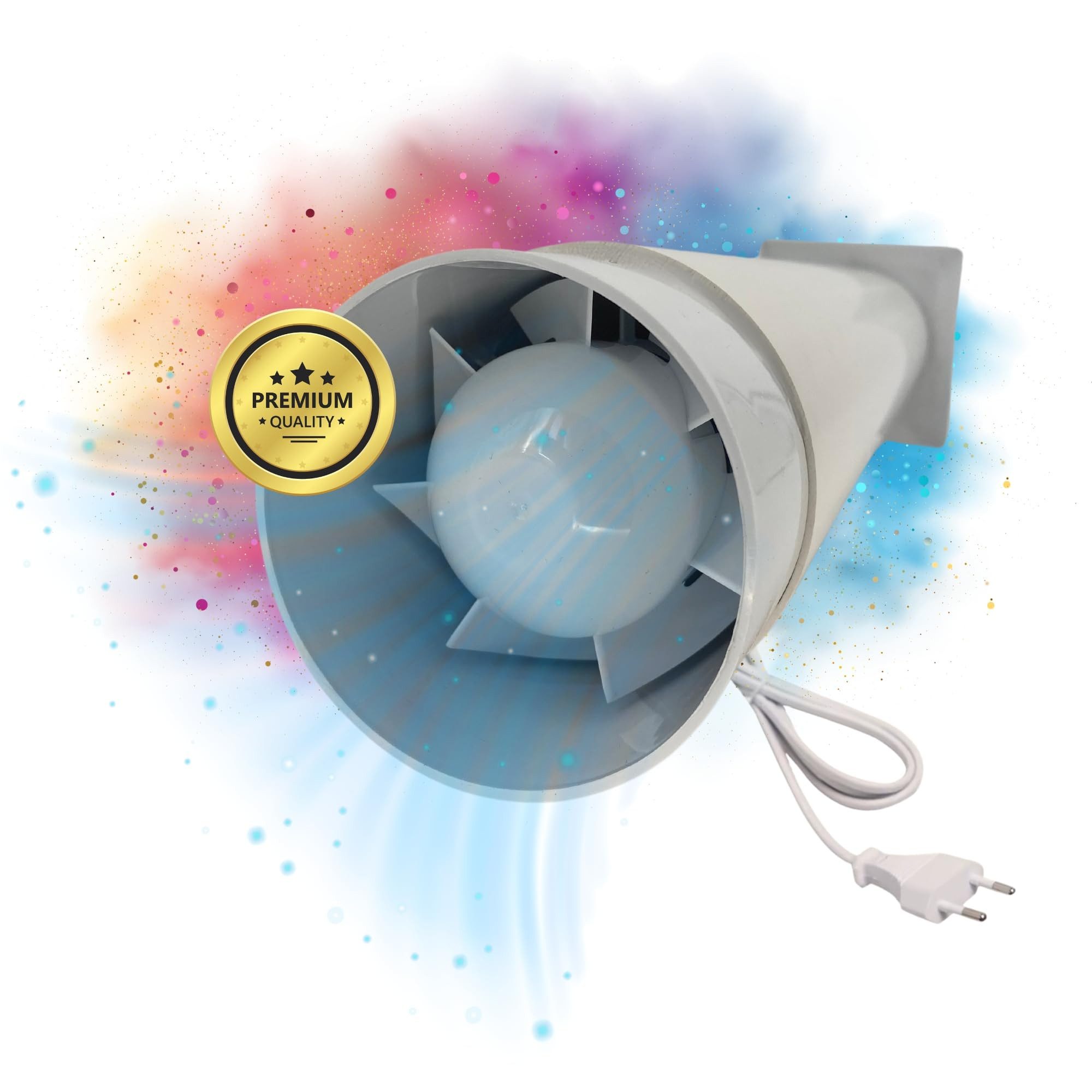 Wandventilator Lüftungsanlage Set Wandlüfter Rohr Haube mit Kabel Schalter Lüfter