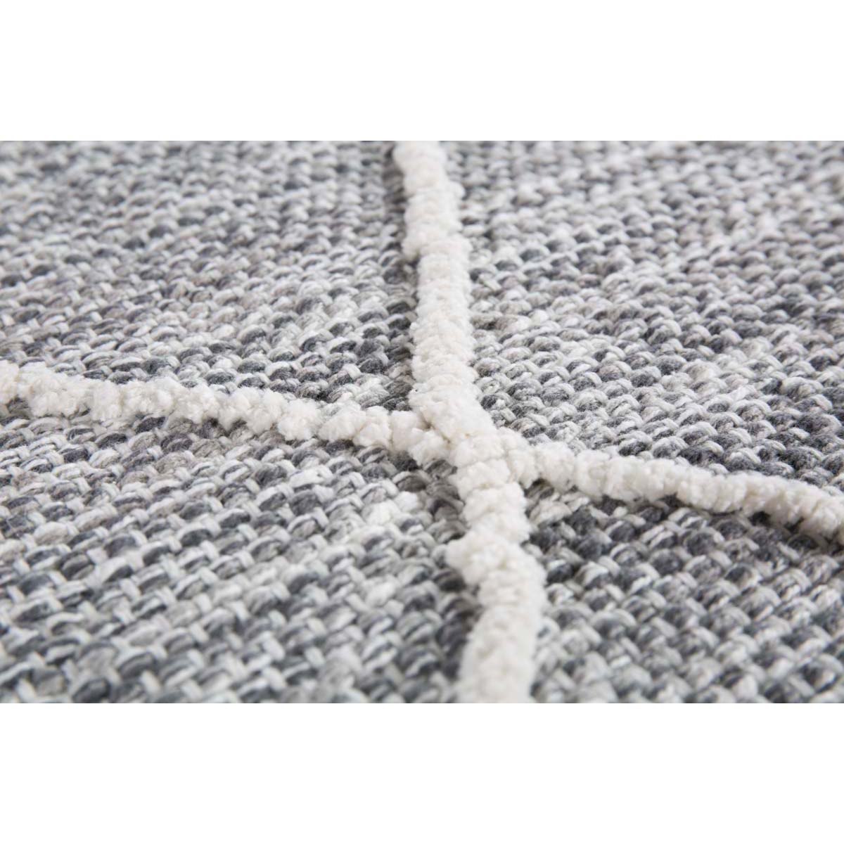 HOMCOM Teppich aus Baumwolle Grau 240 x 170 x 0,7 cm