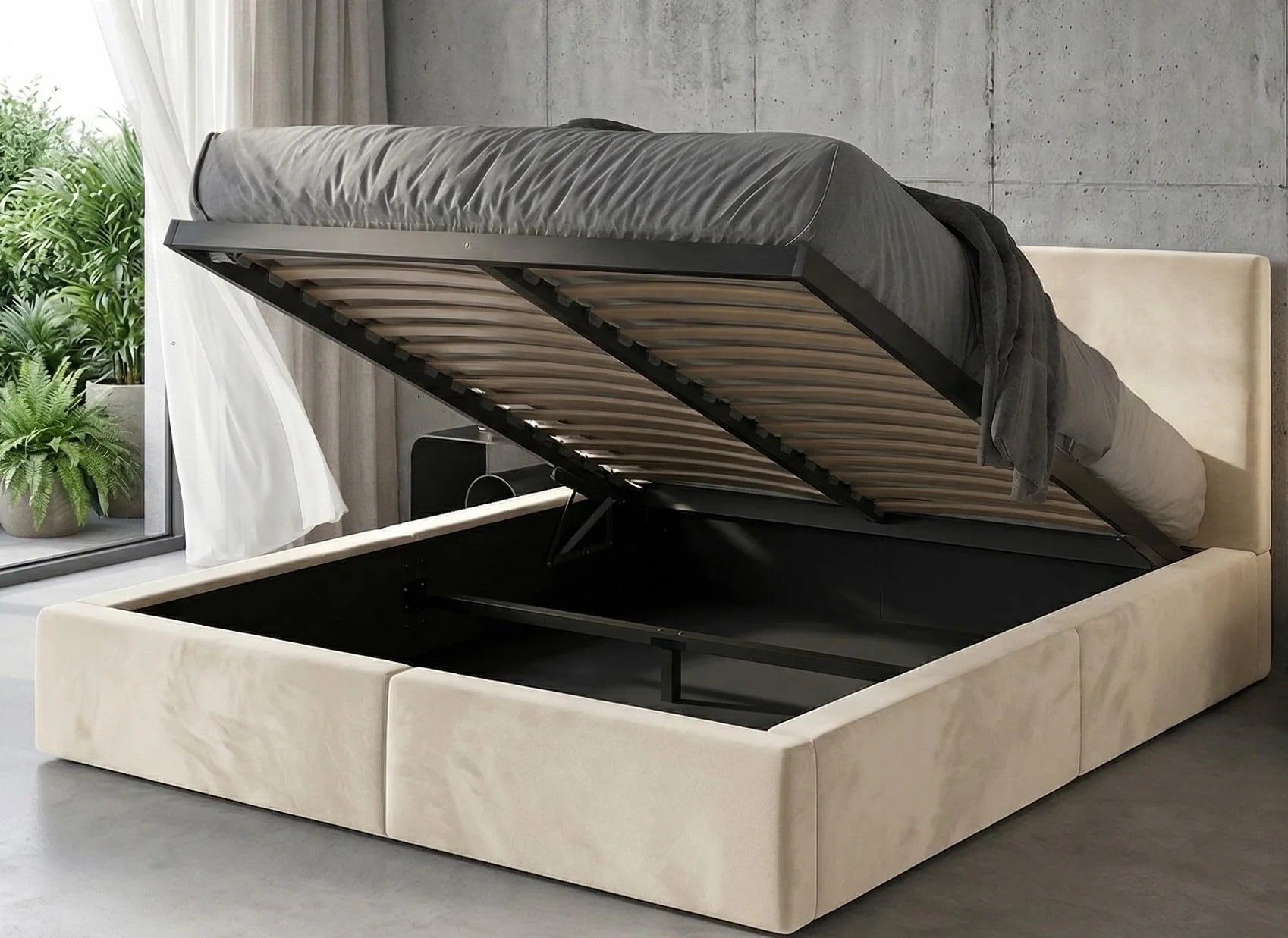 Interbeds Polsterbett mit Bettkasten und Lattenrost