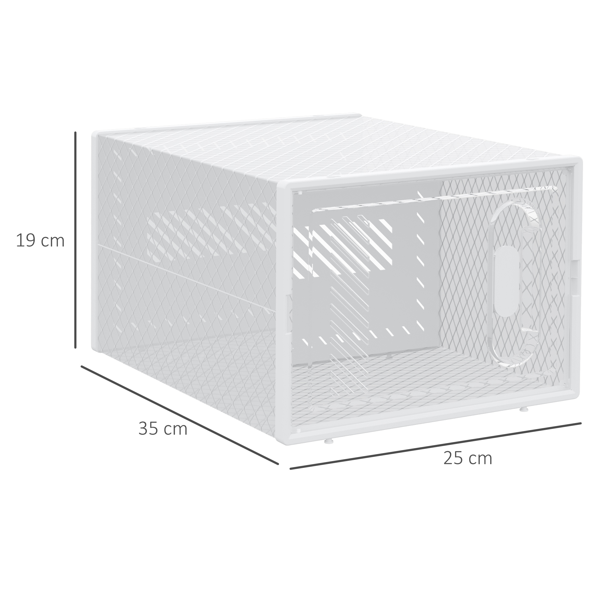 Modulair Opbergsysteem met 18 Compartimenten, Plug-in Rek, 25 cm x 35 cm x 19 cm, Transparant