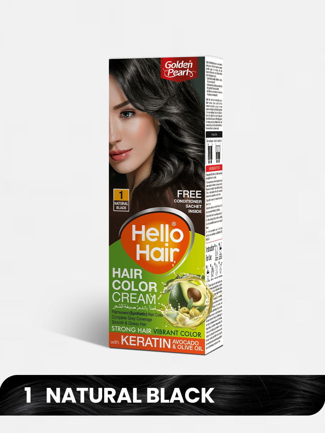 Golden Pearl Hello Hair �?Hair Color Natural Black 1