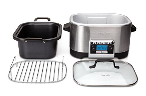 Crock pot MultiCooker, Capienza da 5.6l, adatta fino a 6 persone, Digitale e Programmabile, 5 Modalità di Cottura Preimpostate: Slow Cook, al Forno, a Vapore, Rosolatura, Arrostitura, 240W,Argento : Amazon.it: Casa e cucina