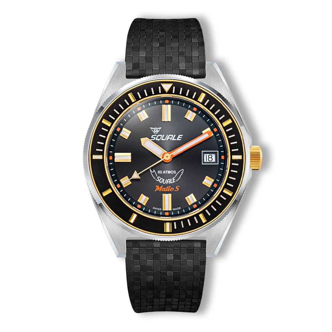 Orologio Squale Matic S nero cinturino gomma nera sub 600mt MATICGBKBK.MRBK