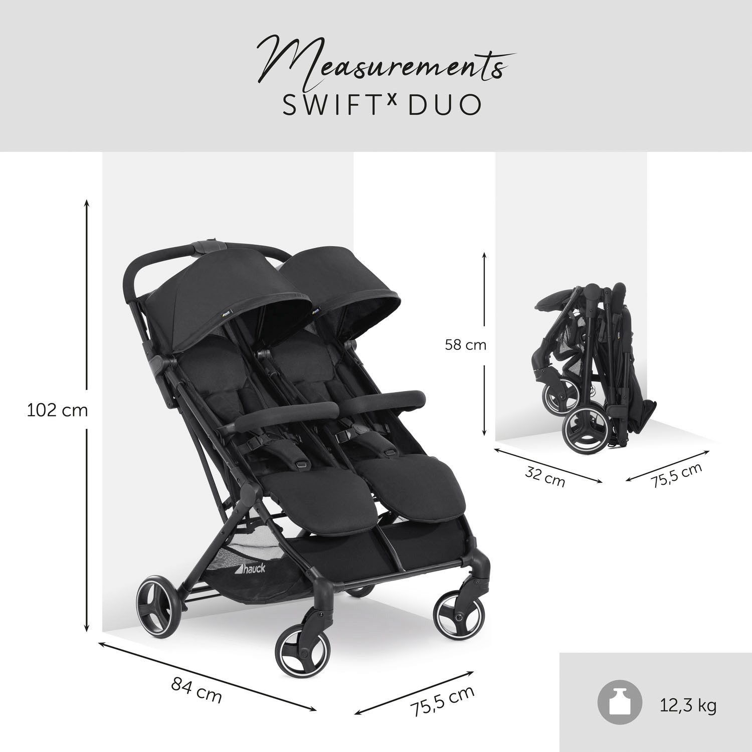 Zwillingsbuggy Swift X Duo, black