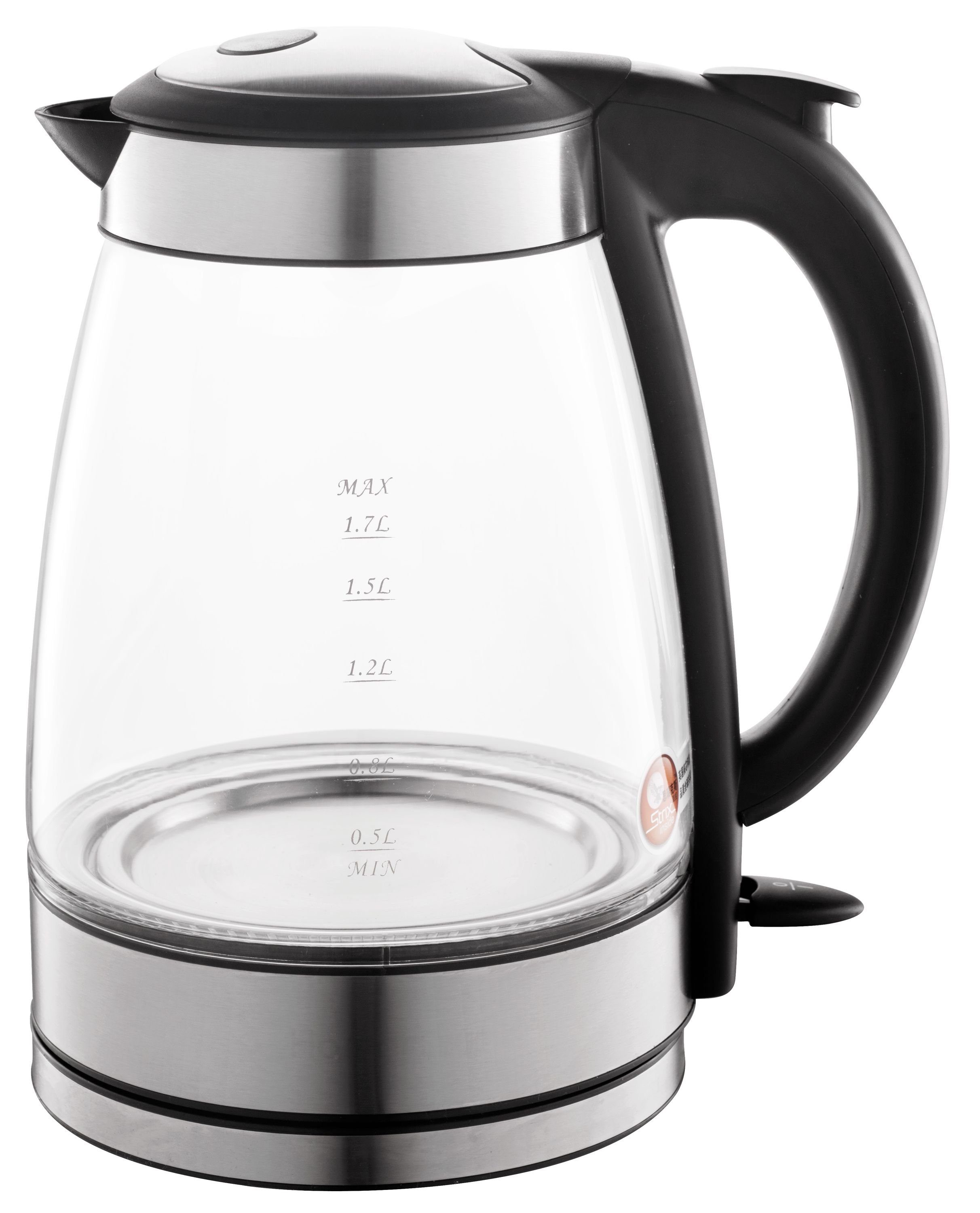 Wasserkocher Glas 1,7 L - 360 Grad Drehung - beleuchtet - für Links & Rechtshänder