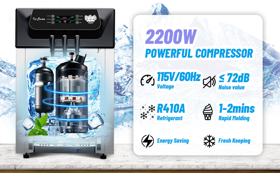 Commercial Ice Cream Machine in Use