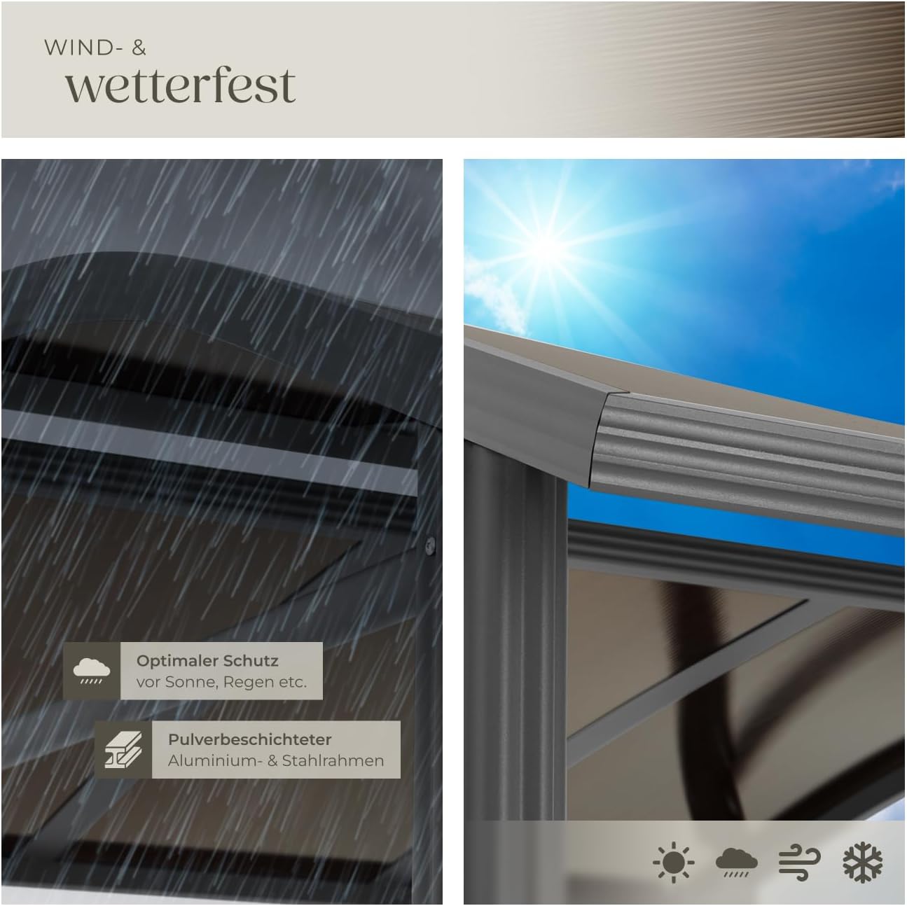 tectake® Outdoor Grillpavillon, Überdachung für Grill, Metall Pavillon für Outdoorküche auf Balkon, Garten oder Terrasse, Sichtschutz, Terrassenüberdachung, Gartenpavillon 240 x 150 x 234 - grau