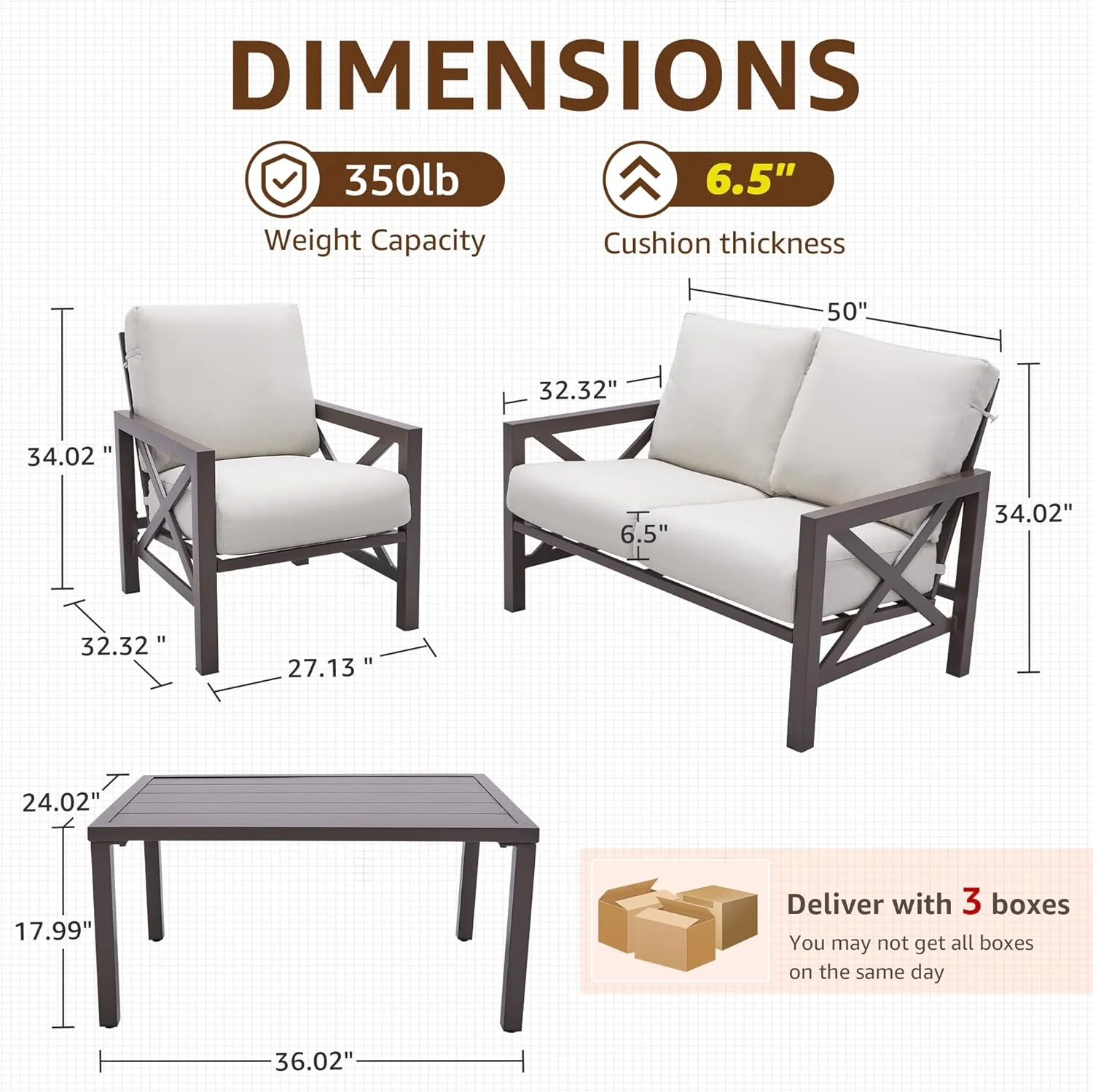 4 Pieces Patio Furniture Set Outdoor Furniture Sofa