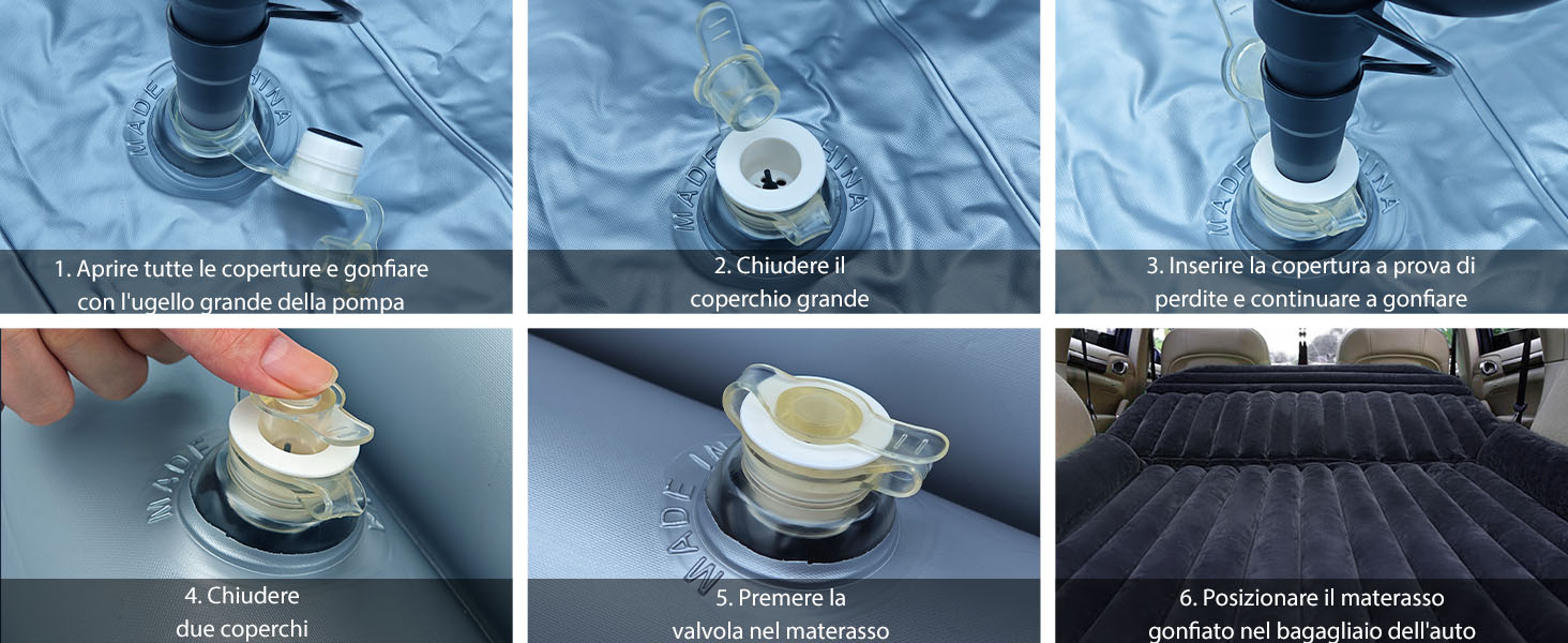 Immagine didattica a sei pannelli che mostra passo dopo passo il processo di applicazione del rivestimento protettivo o del sigillante utilizzando un tampone applicatore