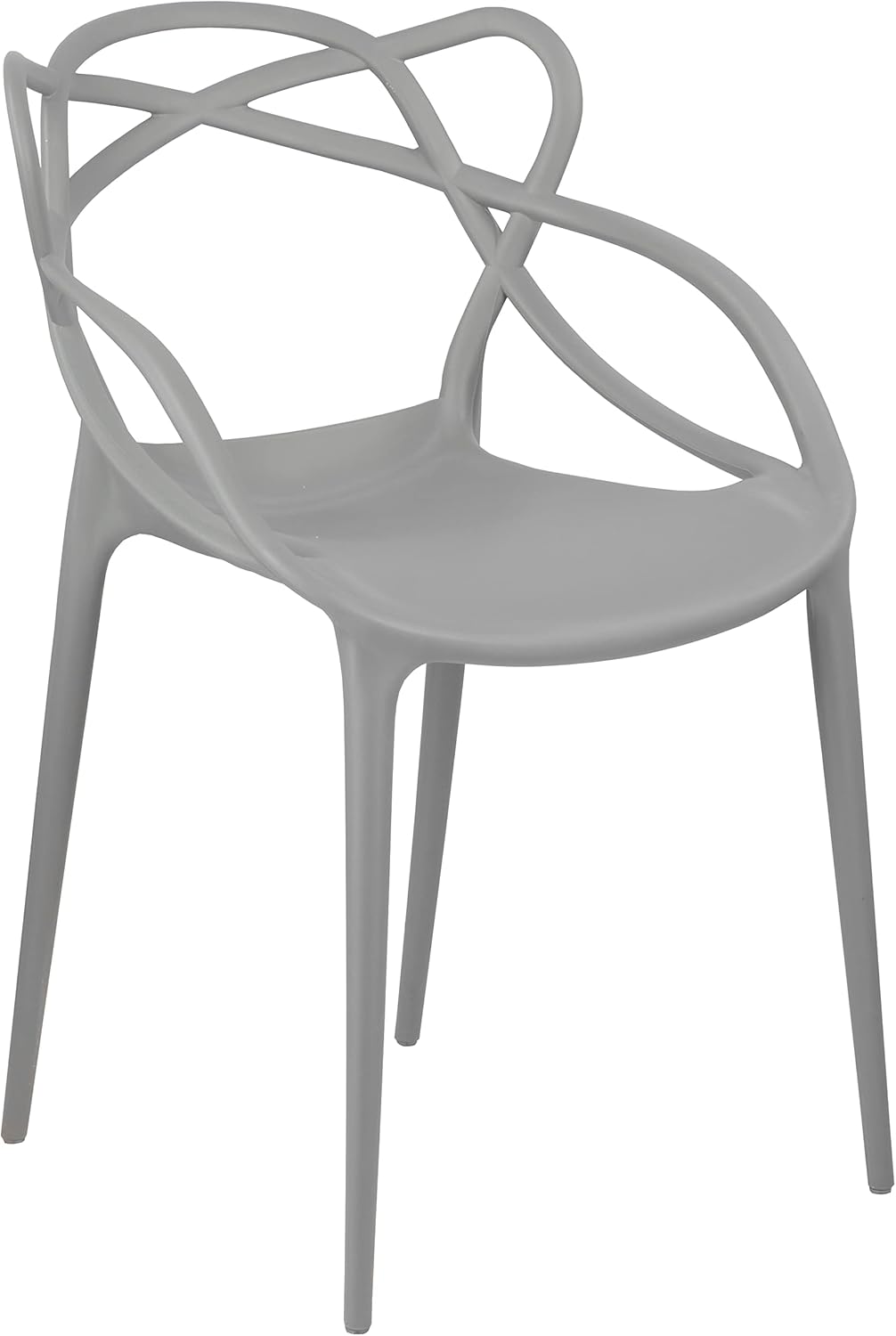 Totò Piccinni Infinity Chairs in Modern Polypropylene Stackable Design (Black, 4)