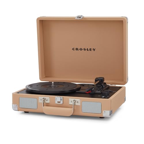 Crosley Cruiser Plus   Giradischi portatile Bluetooth, lettore vinile a 3 velocità, giradischi per la casa per dischi in vinile, altoparlanti stereo integrati e ricevitore Bluetooth, ingresso AUX, : Elettronica