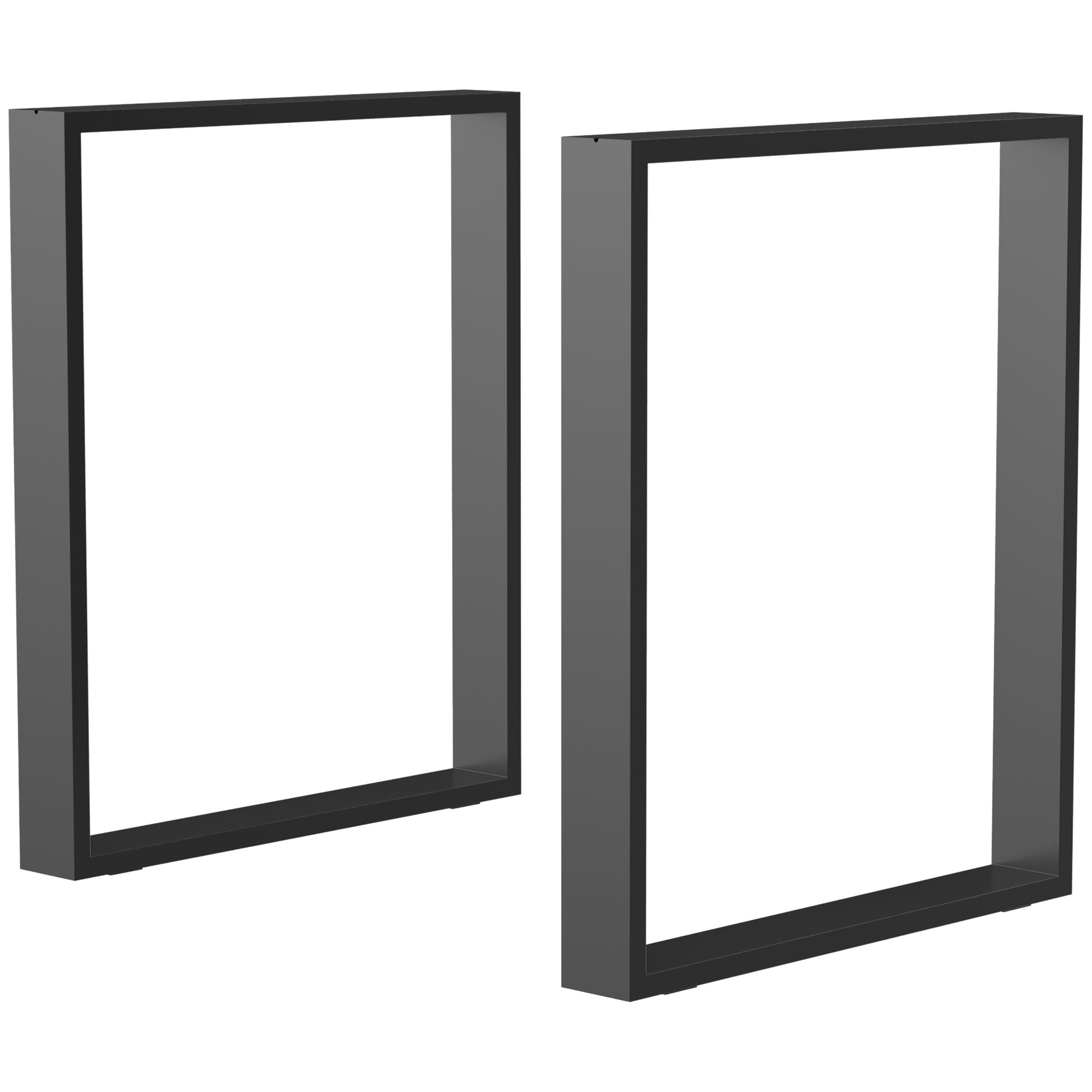 HOMCOM Tischbein-Set, 2 Stahlbeine, 72 x 60 cm, vorgebohrte Löcher, Industrial Design, Stahl, schwarz