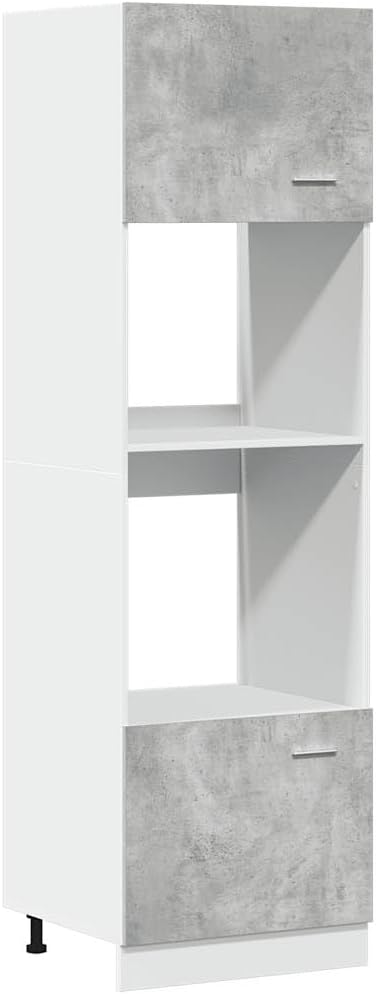 vidaXL Mobile per Microonde “Lyon” Grigio Cemento 60x57x207 cm