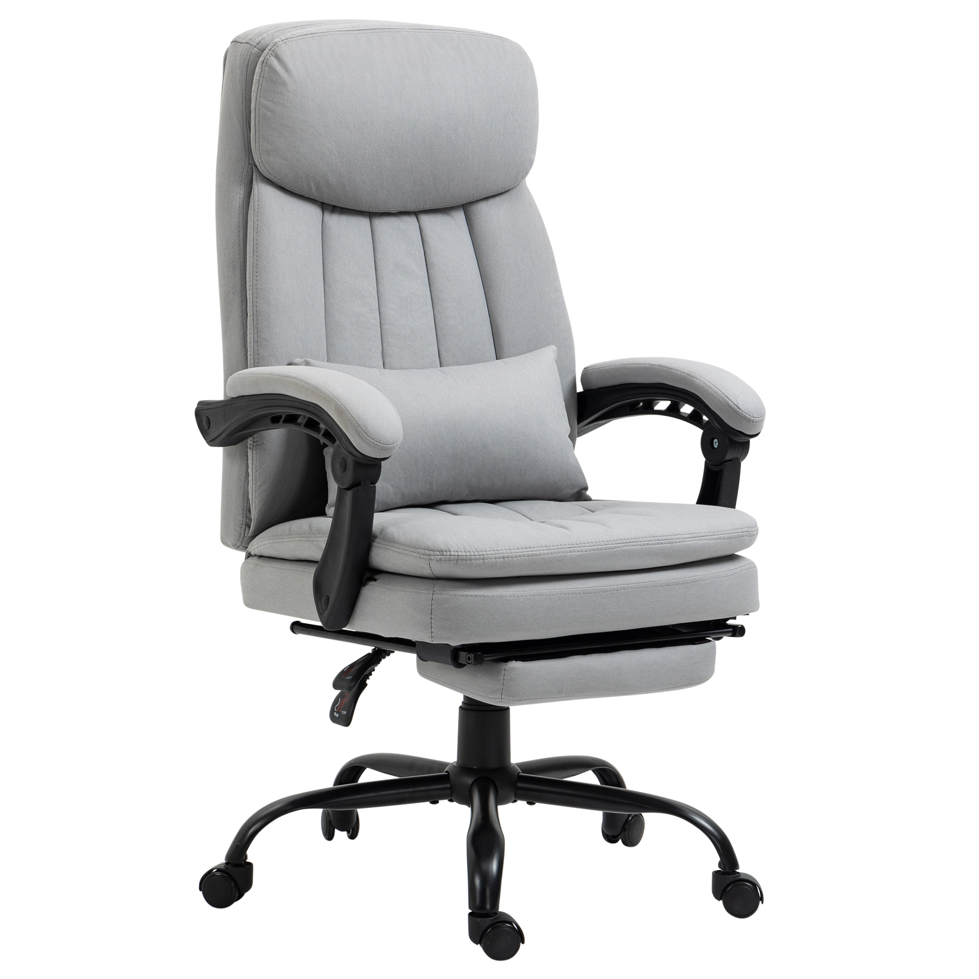 Vinsetto Bürostuhl mit Massage- & Heizfunktion, verstellbar, bis 120 kg, 66 x 67 x 110-118 cm Grau