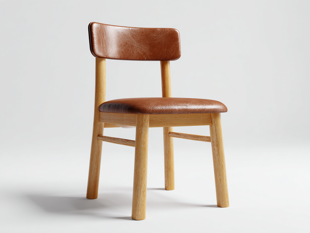 Esszimmerstühle-Leder-Holz-50x55x80 cm-Braun-Modernes Design