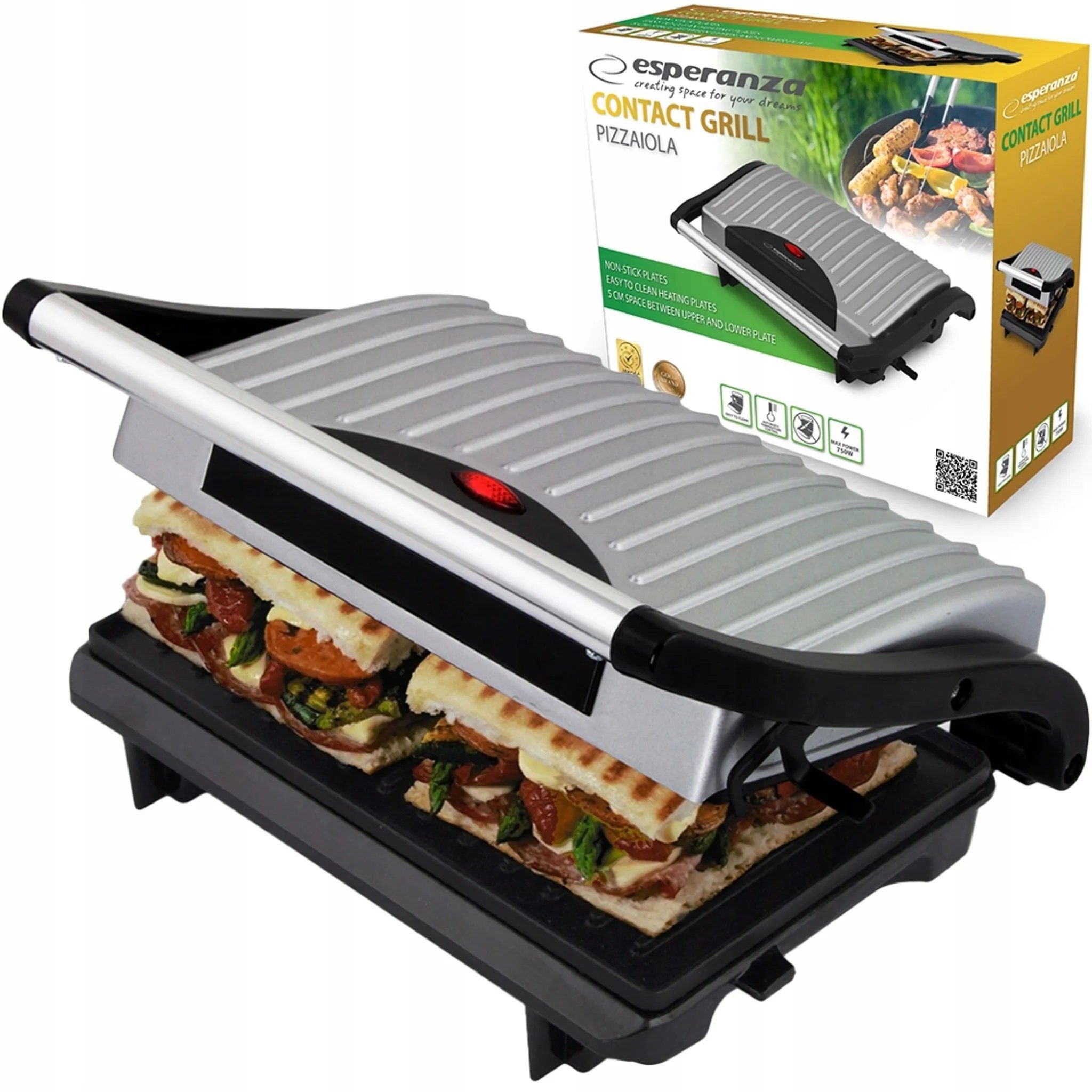 Kontaktgrill Kontakt-Pizzagrill Tischgrill für Steak, Sandwich Panini Toaster