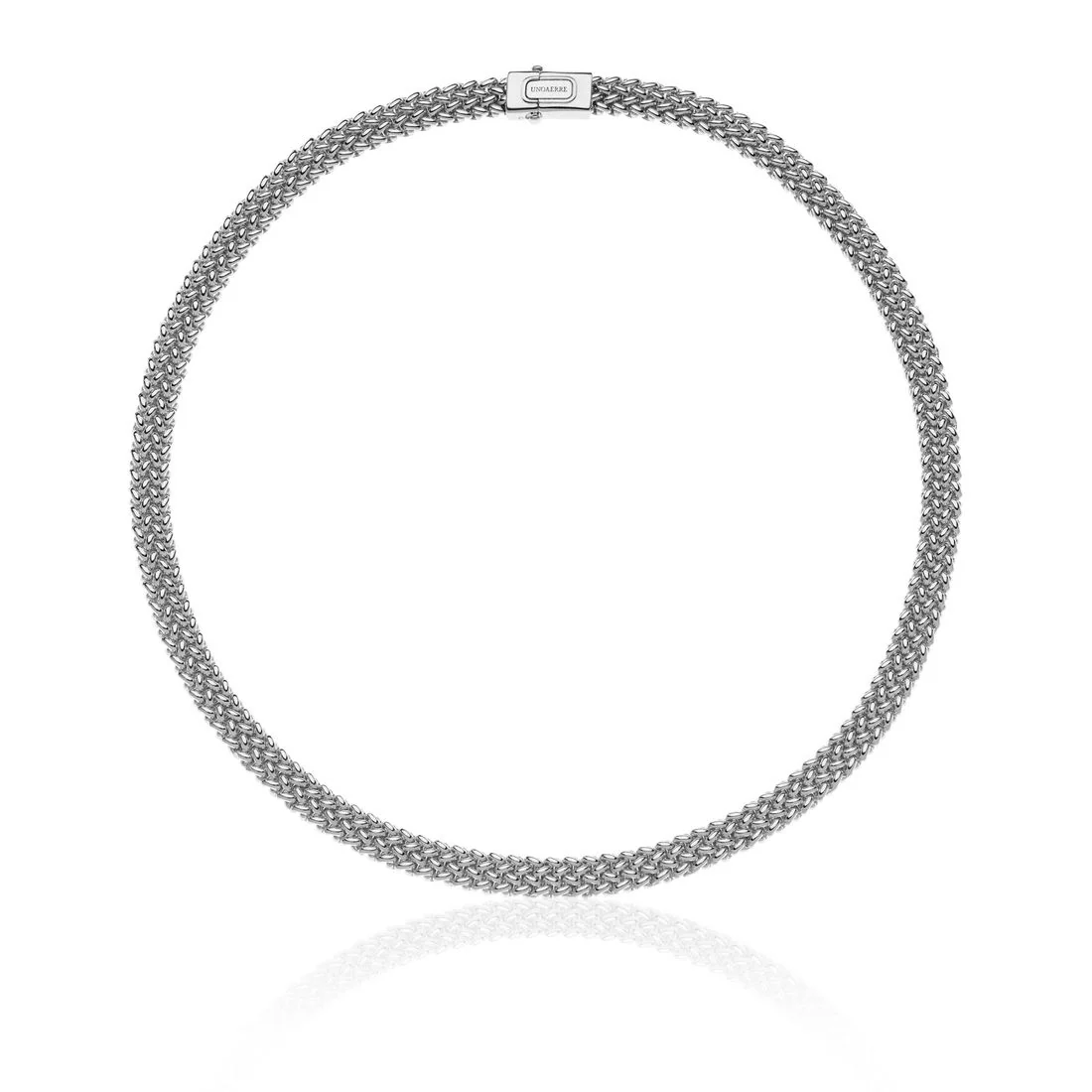 Collana Unoaerre a chicco di riso in argento rodiato bianco 6256