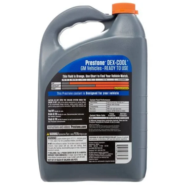 Prestone DEX Cool 50/50 Antifreeze Coolant, 1 Gal, Long Lasting Protection for Cars & Light Trucks