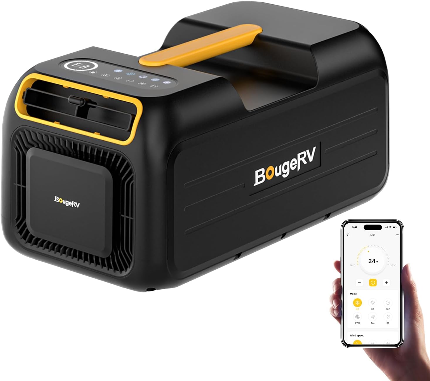 BougeRV Climatizzatore mobile 3500 BTU, 5 in 1, AC 100 V-240 V, distanza di alimentazione dell'aria 3 m, raffreddamento rapido, mini aria condizionata con maniglia, adatto per camper, tenda, camion