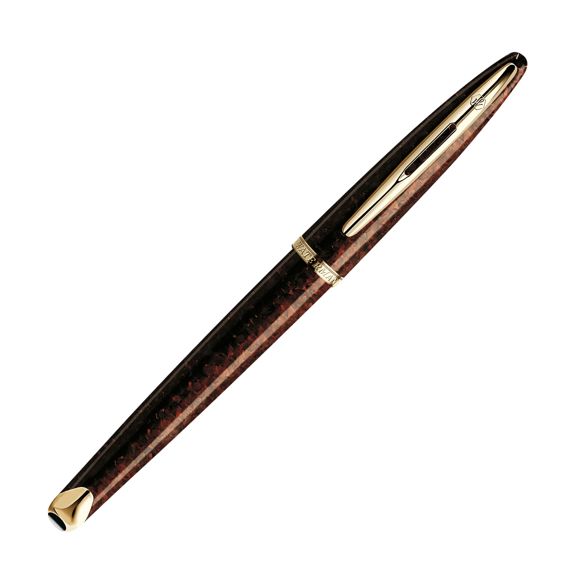 Waterman Car��ne Amber Gold Trim Fountain Pen