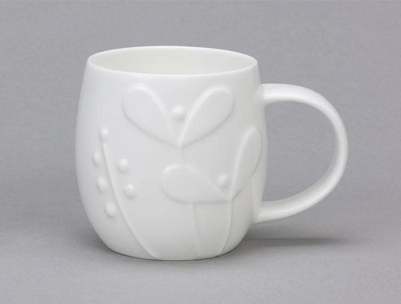 Plum Seedling White Bone China Mug