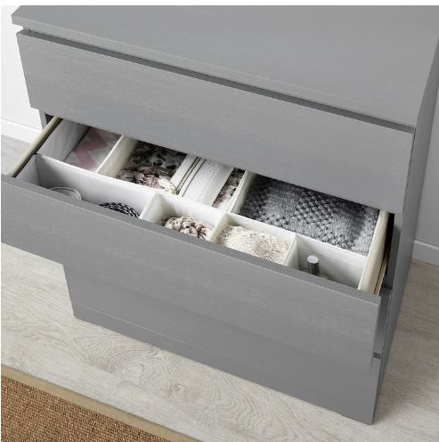 Cassettiera MALM IKEA 4 Cassetti, Grigia, 80x100 cm