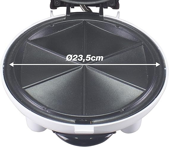 Beper - Piastra per Waffle, Cialdiera, 5 Waffle Alla Volta, Piastra Antiaderente 18cm, 800-100W - Rosso/Bianco