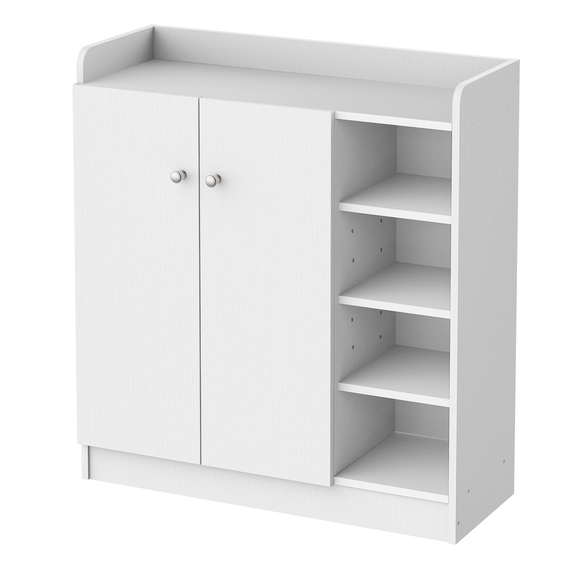 HOMCOM Schuhschrank Schuhkommode Schuhregal, 4 Regale. 1 Schrank, 83 cm x 30  cm x 90 cm, Weiß