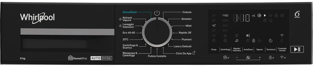 Whirlpool Lavatrice smart connessa con WiFi - WPM 911W ADS IT - SenseWash