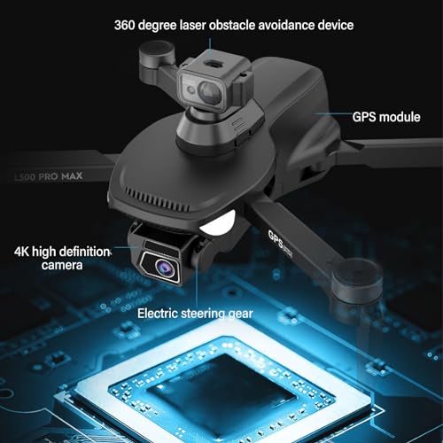 BuyWeek Drone con Telecamera, L500 Pro MAX Mini Drone a 360 Gradi RC Quadcopter Droni 4K HD Fotografia Aerea Quadricottero con Controllo Remoto : Giochi e giocattoli
