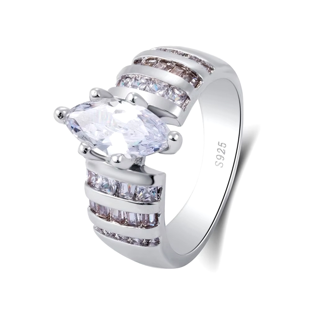 925 Sterling Silver Luxury and Noble Ring