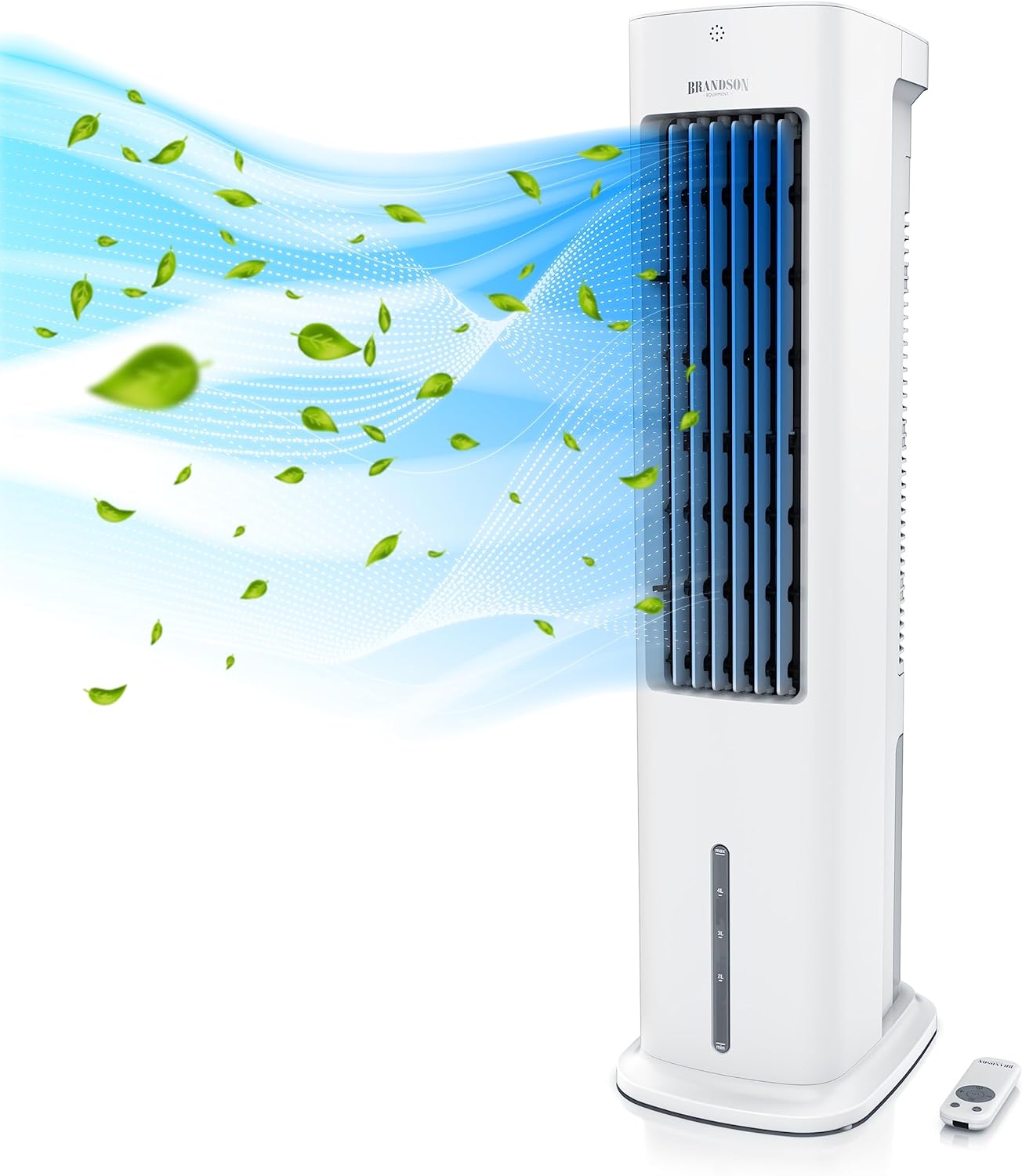 Brandson - Luftkühler mit Wasserkühlung 5 in 1 - Verdunstungskühler, Luftbefeuchter, Ventilator & Luftreiniger, mobile Klimaanlage ohne Abluftschlauch - Preisträger 2025 - leise - 5L Wassertank