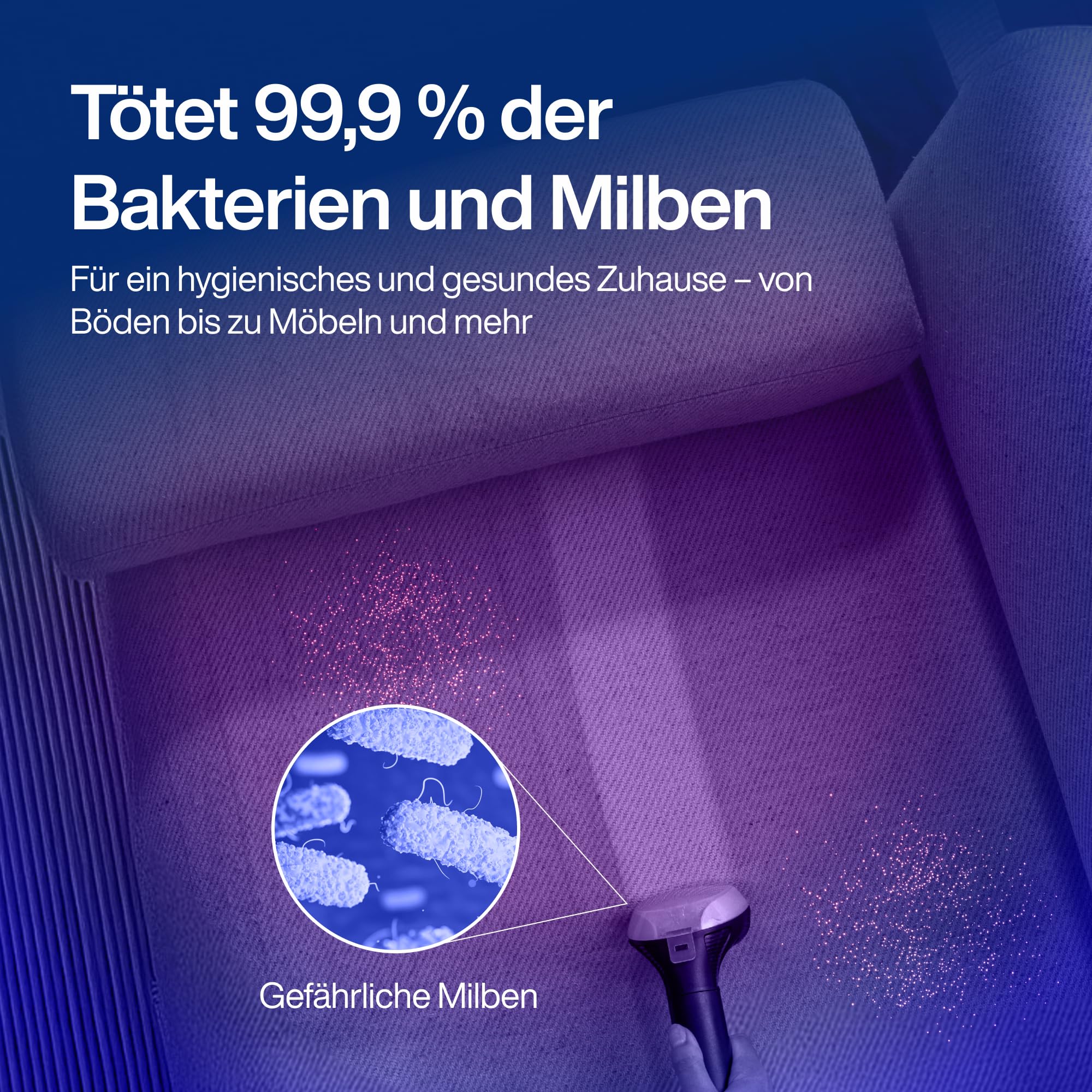 Dampfsauger PowerClean Pro mit Dampfreiniger für Polstermöbel und Doppeltank, 2000W