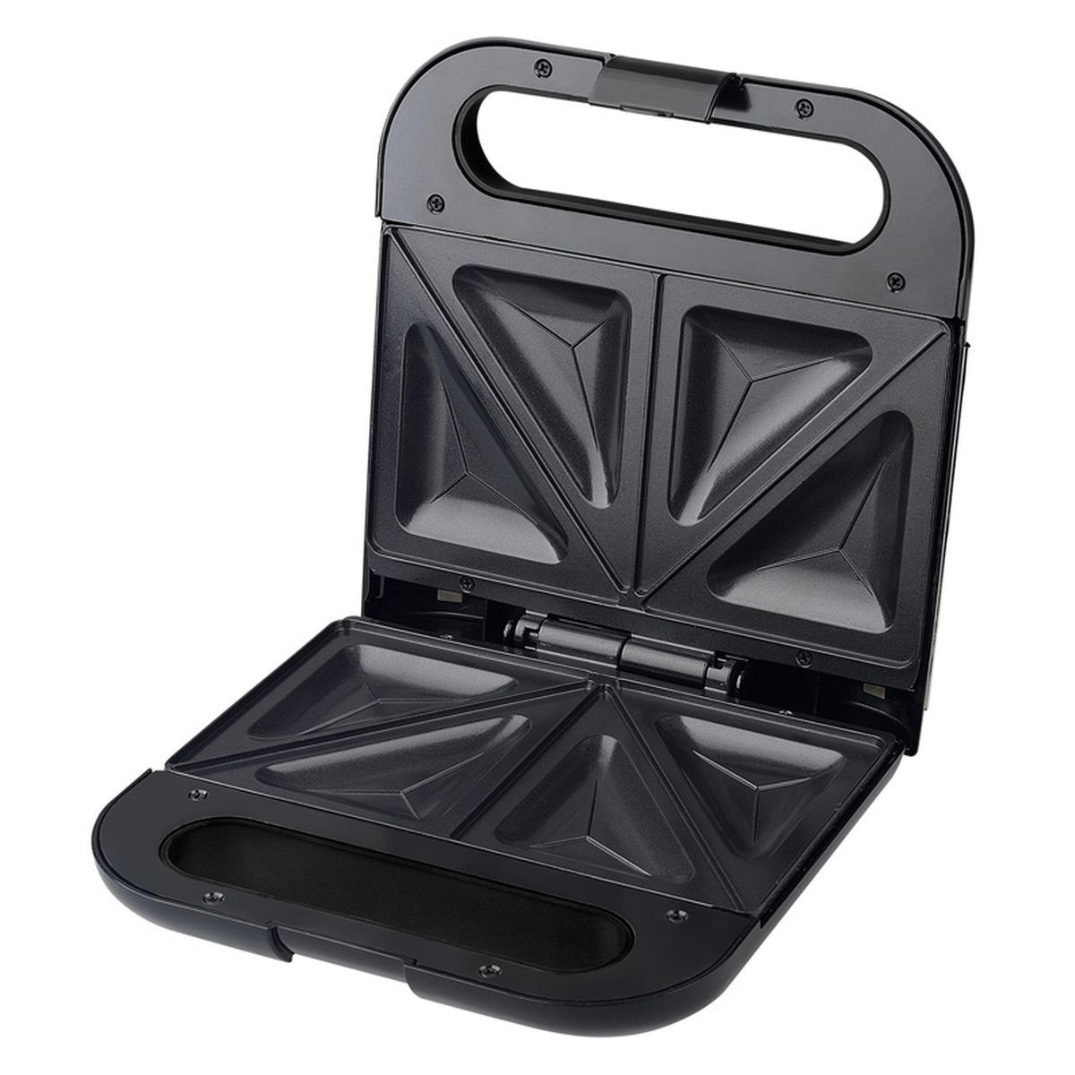 Sandwichmaker Sandwich Toaster Sandwichmaker mit Antihaft 800 Watt (Schwarz)