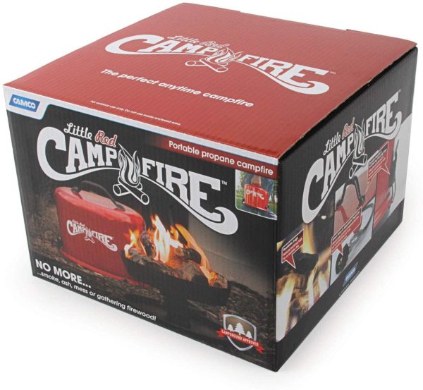 Camco Little Red Campfire Portable Propane Fire Pit with 11.25&prime;&prime; Tray, 65,000 BTU, for Camping & Patios
