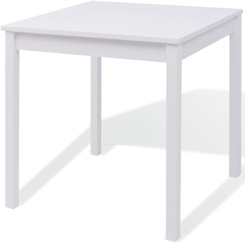Tidyard Set Tavolo e Sedie da Pranzo Cucina Sala da Pranzo Moderno in Legno di Pino Bianco,Set Tavolo Quadrato e 2 Sedie da Pranzo Cucina Sala da Pranzo Moderno in Legno di Pino Bianco
