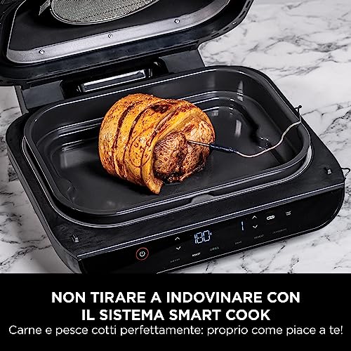 Ninja Foodi MAX Griglia Friggitrice ad Aria con Termometro Sonda Digitale e Spiedi, 3,8 l, 6 in 1, Griglia, Frigge, Arrostisce, Parti Lavabili in Lavastoviglie, Rame/Nero, Esclusiva Amazon, AG551EUCP : Amazon.it: Casa e cucina