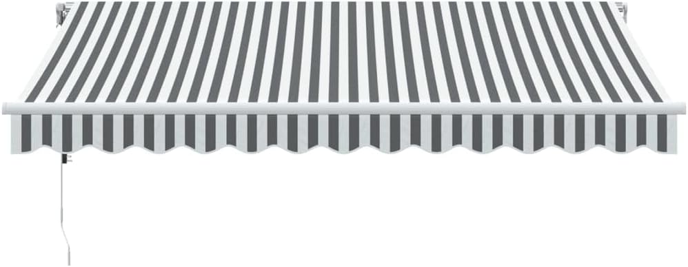 Automatic Retractable Awning Anthracite and White 350 x 250 cm for Patio, Electric Awning with Remote Control for Outdoors, UV Resistant Fabric and Aluminium