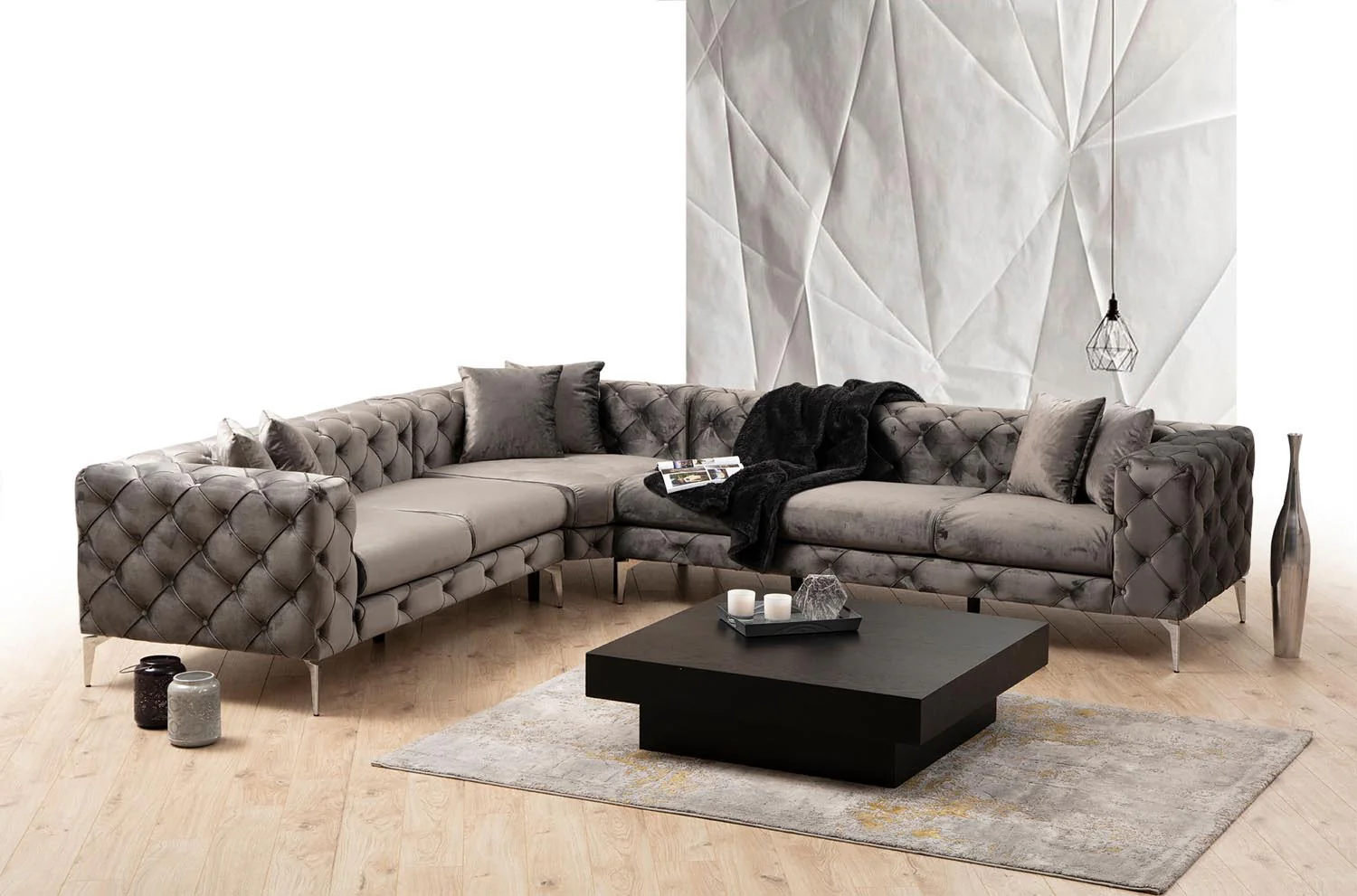 Como Left Ecksofa - Anthrazit