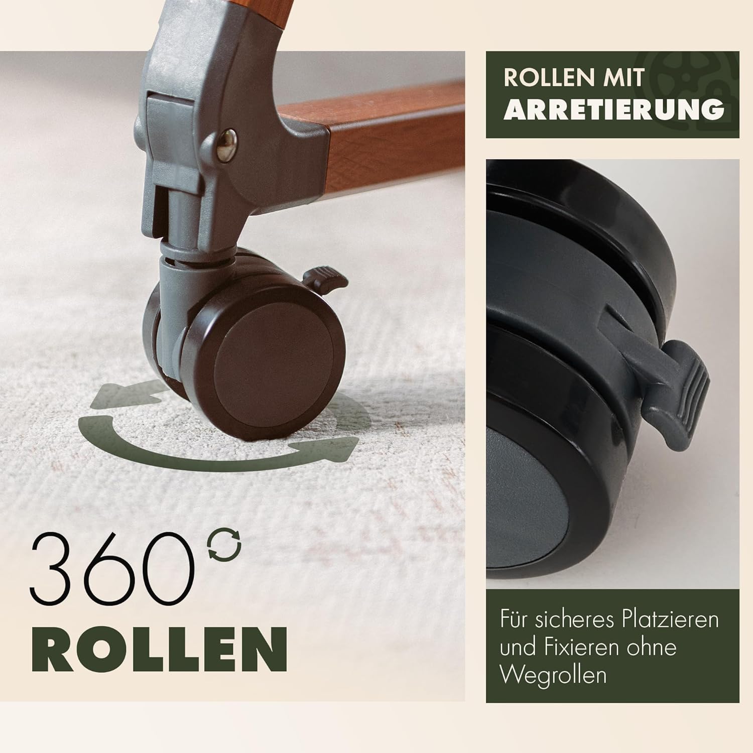 KUNU® Babybett - Beistellbett Baby mit Rollen für Boxspringbett - 3 in 1 rollbares Baby Bett Reise Babywiege - Stubenwagen mit Wiegefunktion & höhenverstellbar - Sicheres Reisebett inkl Reisetasche