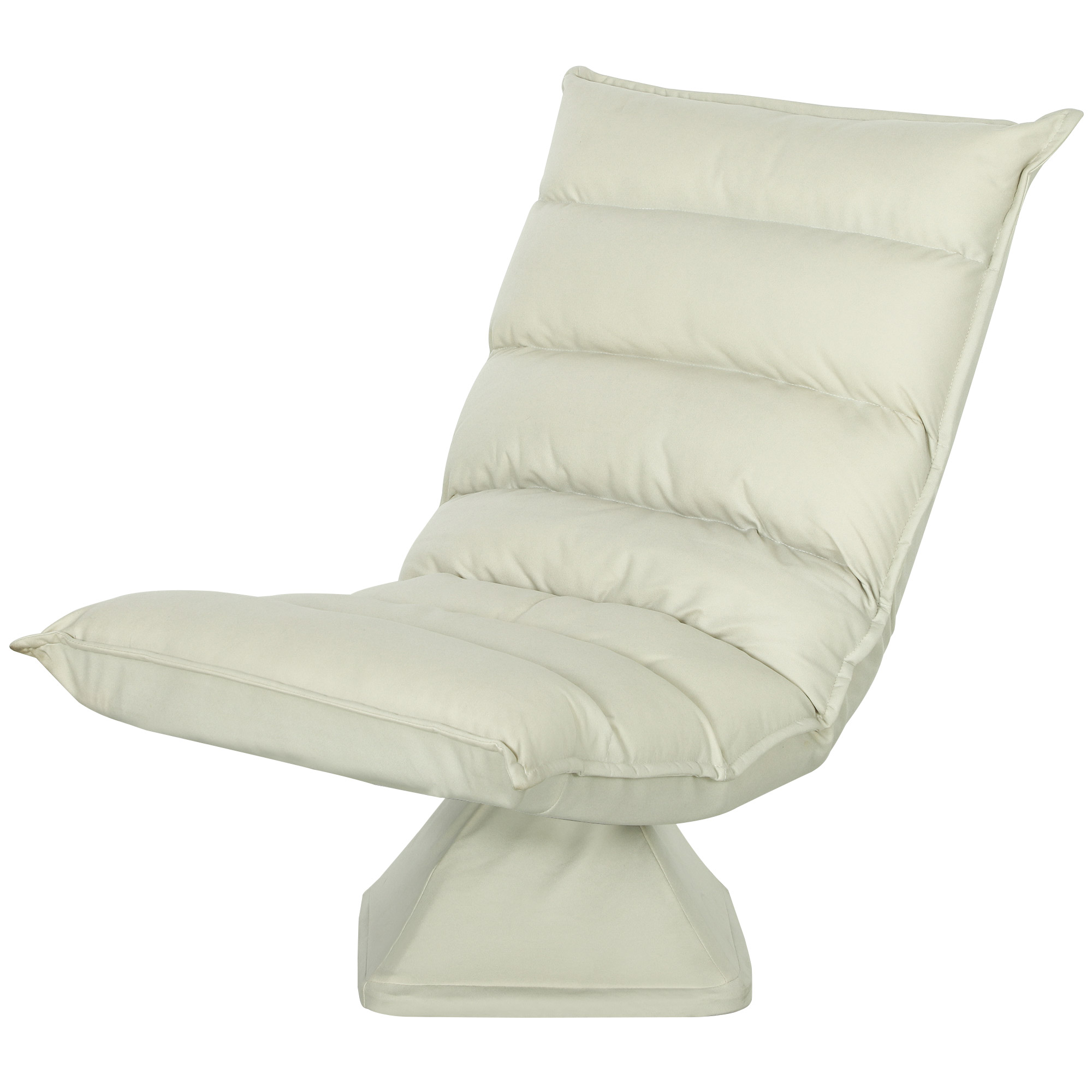 HOMCOM Relaxsessel, Sitzsack, verstellbare Rückenlehne, Lederoptik, 62x70x95cm, Beige