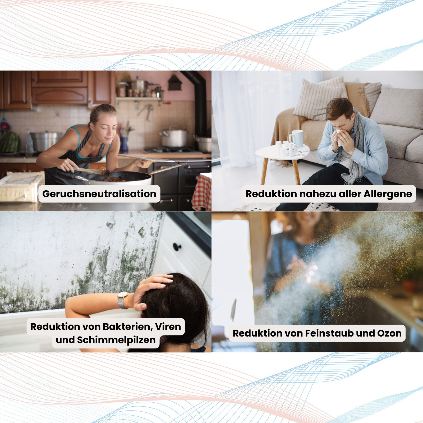 Kombigerät Luftreiniger, Ventilator und Heizlüfter PureAir MicroFog Lufthygienisierung Luftreiniger
