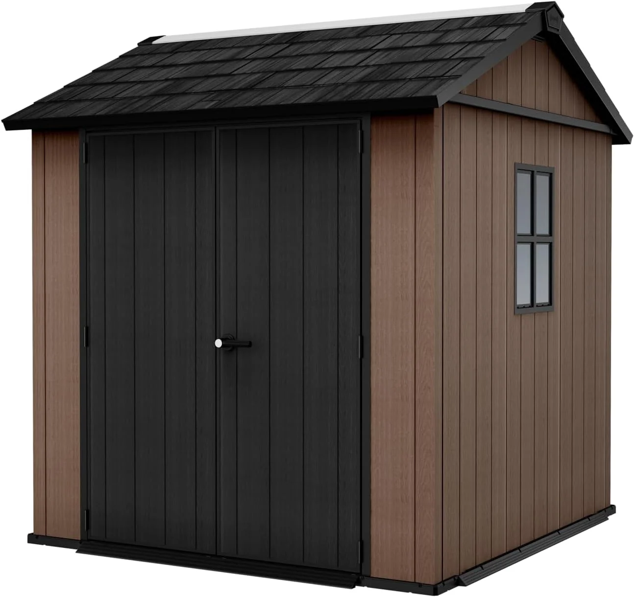 Gerätehaus Keter, 223,8 x 230 x 246 cm, 4 m, braun, Gartenhaus Newton 757/775, Naturholzoptik, Türen und Fenster